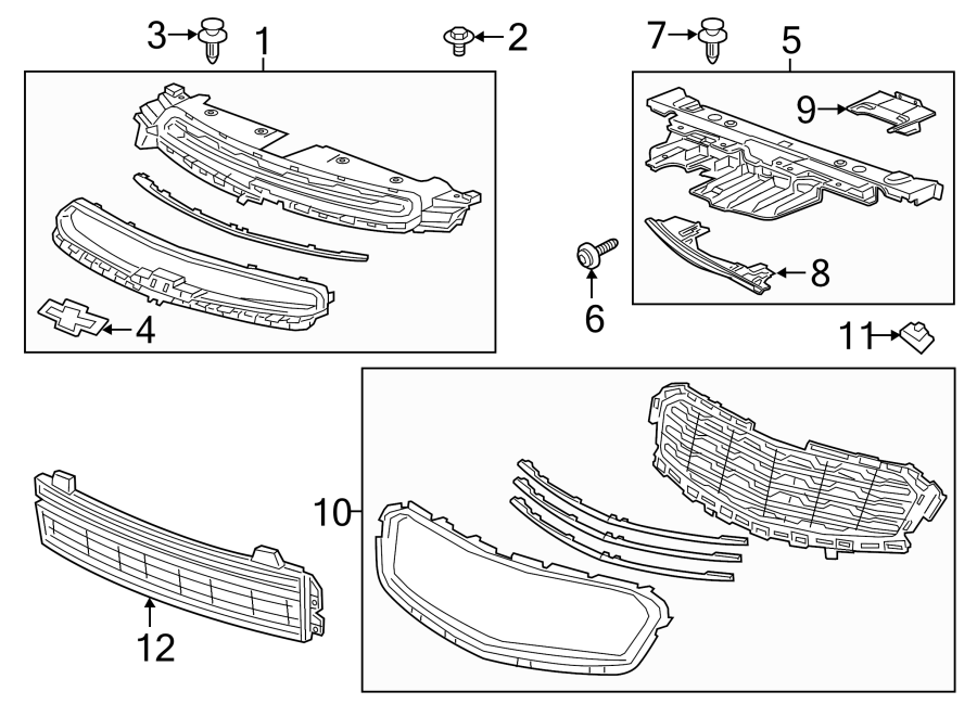 12FRONT BUMPER & GRILLE. GRILLE & COMPONENTS.https://images.simplepart.com/images/parts/motor/fullsize/CC11672.png