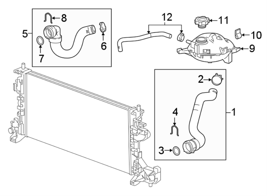 Diagram Radiator & components. for your 2013 Chevrolet Equinox   