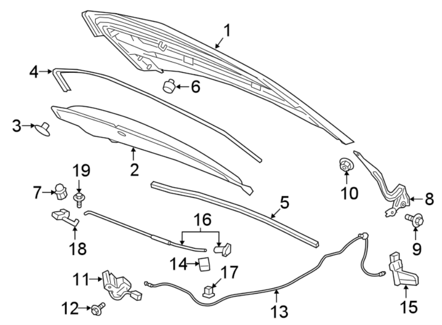 Diagram HOOD & COMPONENTS. for your GMC Sierra 1500 Classic  