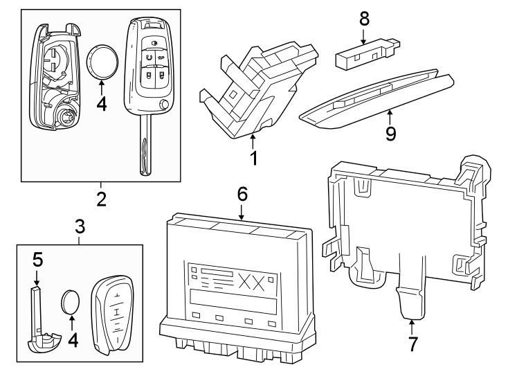 Diagram KEYLESS ENTRY COMPONENTS. for your 2016 Chevrolet Spark 1.4L Ecotec M/T LT Hatchback 