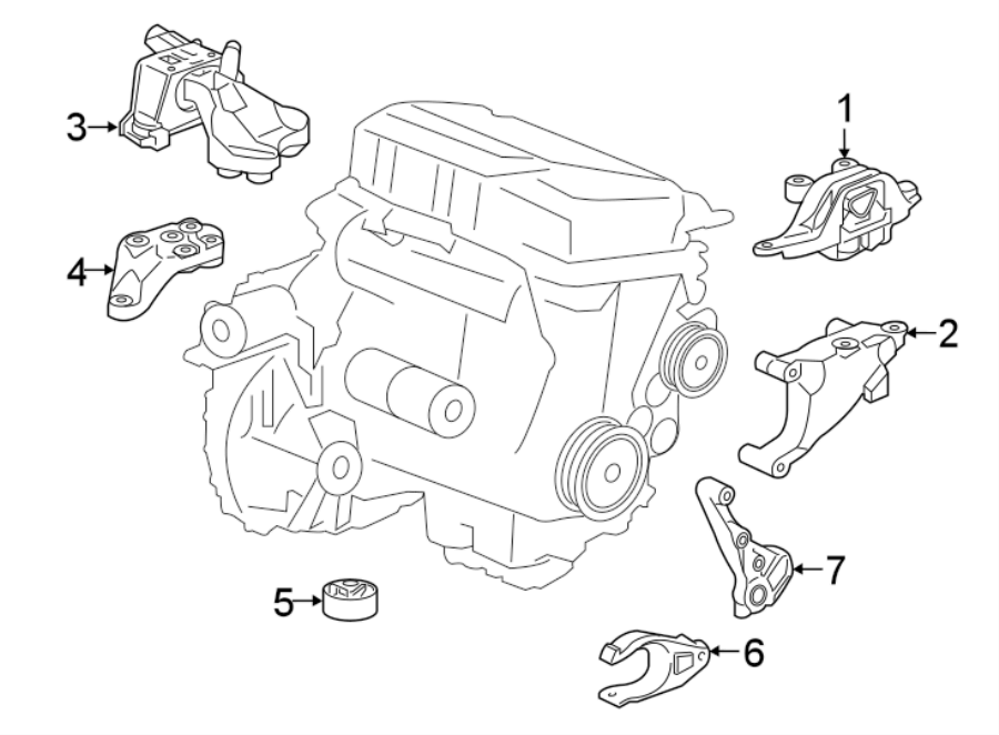 Diagram ENGINE / TRANSAXLE. ENGINE & TRANS MOUNTING. for your 2005 Chevrolet Avalanche 1500   