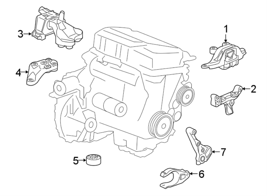 Diagram ENGINE / TRANSAXLE. ENGINE & TRANS MOUNTING. for your 2019 Chevrolet Corvette   