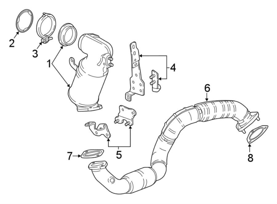 Diagram EXHAUST SYSTEM. EXHAUST COMPONENTS. for your 2021 Chevrolet Camaro 6.2L V8 M/T LT1 Coupe 