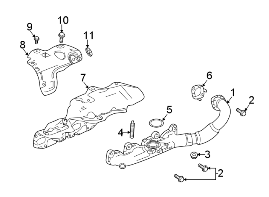 Diagram EXHAUST SYSTEM. MANIFOLD. for your 2024 Chevrolet Camaro  LT Coupe 