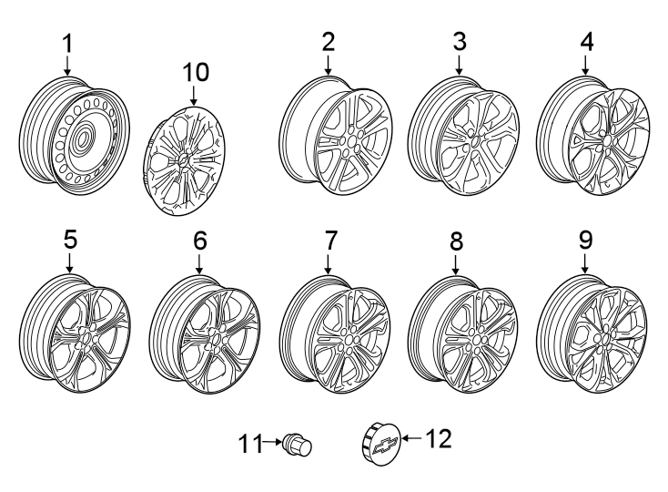 Diagram WHEELS. for your 2005 Chevrolet Aveo    