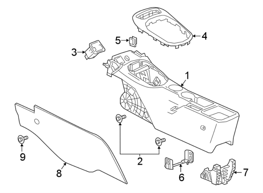 Diagram CENTER CONSOLE. for your 2018 Chevrolet Spark  LS Hatchback 