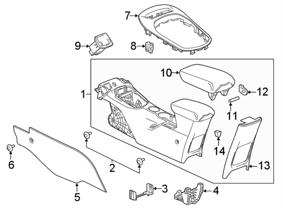 Diagram CENTER CONSOLE. for your 2018 Chevrolet Spark  ACTIV Hatchback 