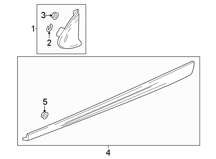 Diagram PILLARS. ROCKER & FLOOR. EXTERIOR TRIM. for your 2007 GMC Sierra 1500 Classic SL Extended Cab Pickup 4.8L Vortec V8 M/T 4WD 