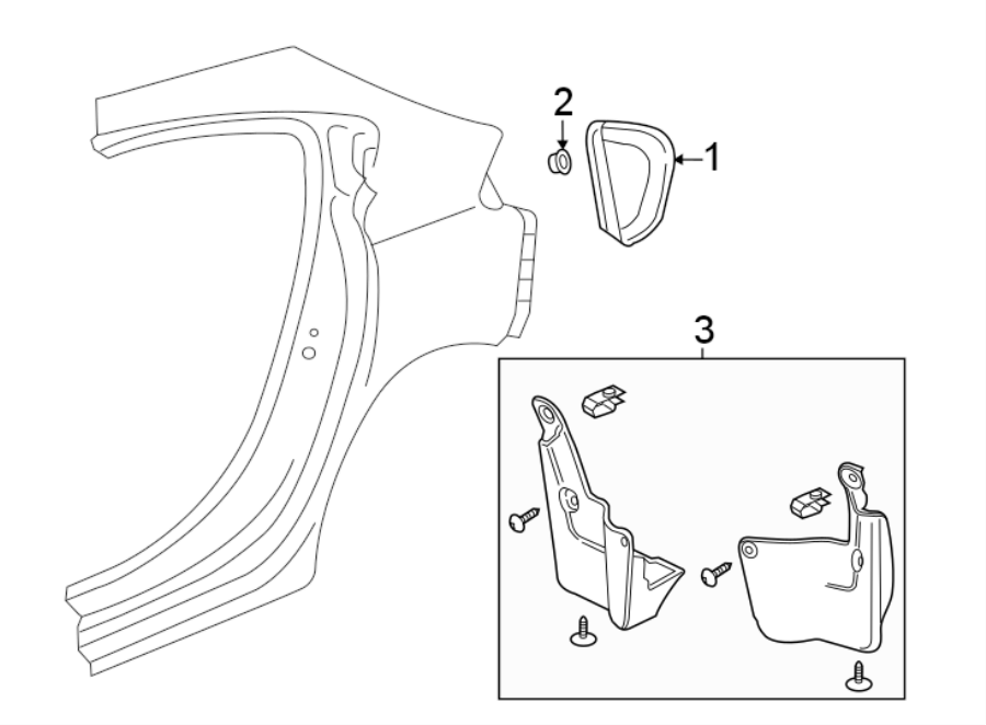 Diagram QUARTER PANEL. EXTERIOR TRIM. for your 2007 GMC Sierra 1500 Classic SL Extended Cab Pickup 4.8L Vortec V8 M/T 4WD 