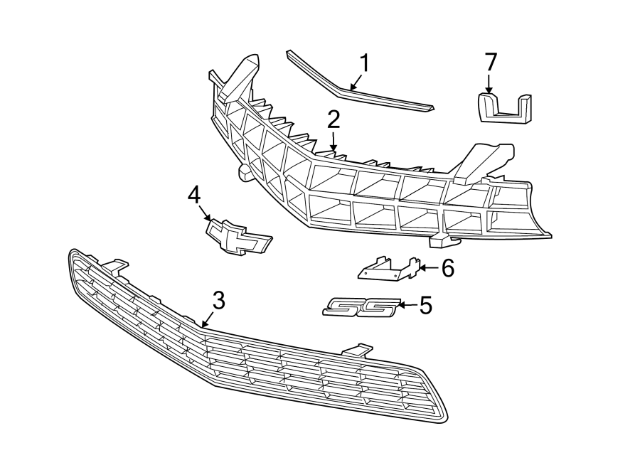 4FRONT BUMPER & GRILLE. GRILLE & COMPONENTS.https://images.simplepart.com/images/parts/motor/fullsize/CD10015.png