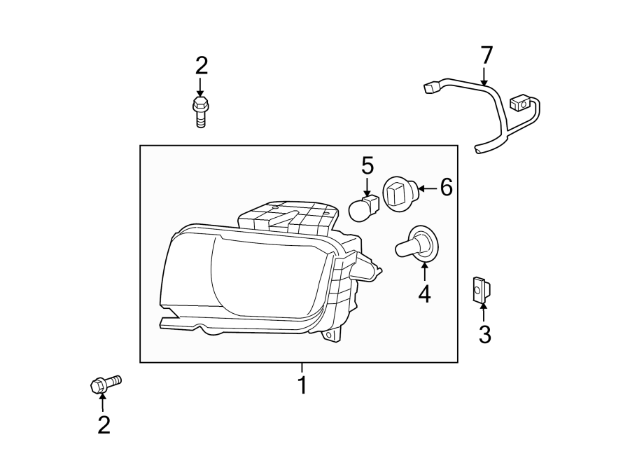 Diagram FRONT LAMPS. HEADLAMP COMPONENTS. for your 2008 Chevrolet Silverado 1500 LTZ Crew Cab Pickup Fleetside  