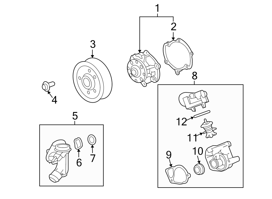 Diagram WATER PUMP. for your 2014 Chevrolet Express 3500   