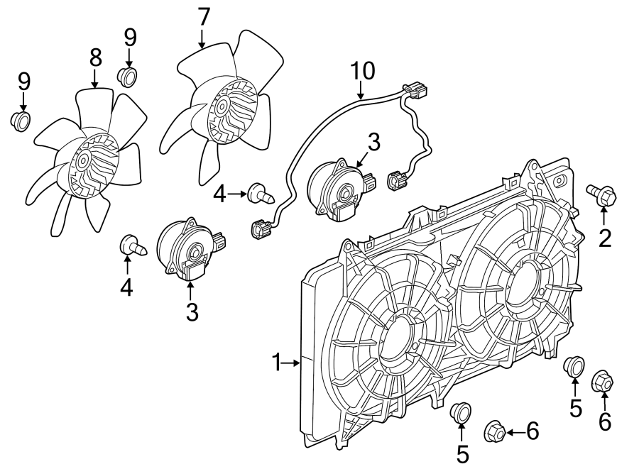 Diagram COOLING FAN. for your 2021 GMC Sierra 2500 HD 6.6L Duramax V8 DIESEL A/T RWD SLT Crew Cab Pickup 