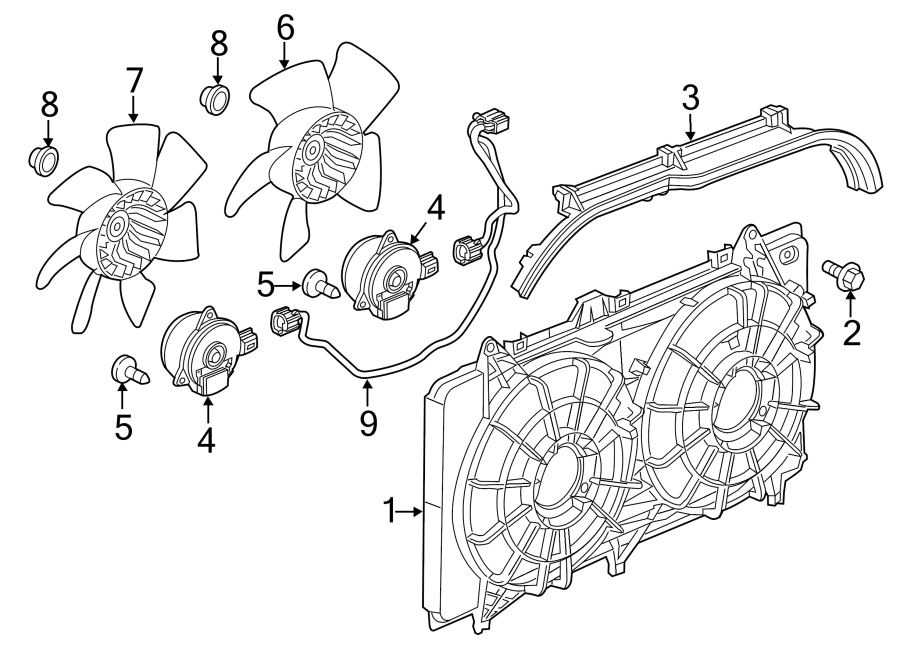 Diagram COOLING FAN. for your 2021 GMC Sierra 2500 HD 6.6L Duramax V8 DIESEL A/T RWD SLT Crew Cab Pickup 