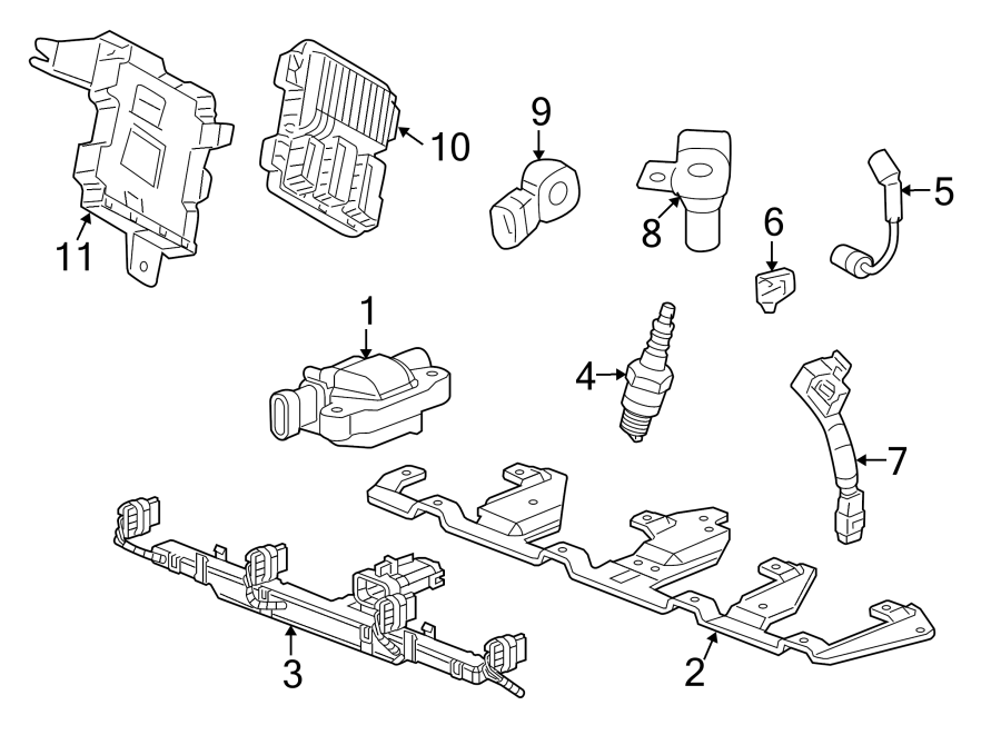 Diagram IGNITION SYSTEM. for your 2011 GMC Sierra 2500 HD 6.0L Vortec V8 A/T 4WD SLE Standard Cab Pickup 