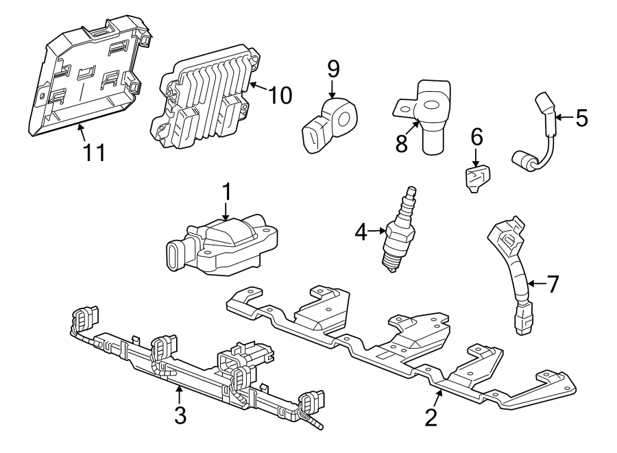 Diagram IGNITION SYSTEM. for your 2011 GMC Sierra 2500 HD 6.0L Vortec V8 A/T 4WD SLE Standard Cab Pickup 