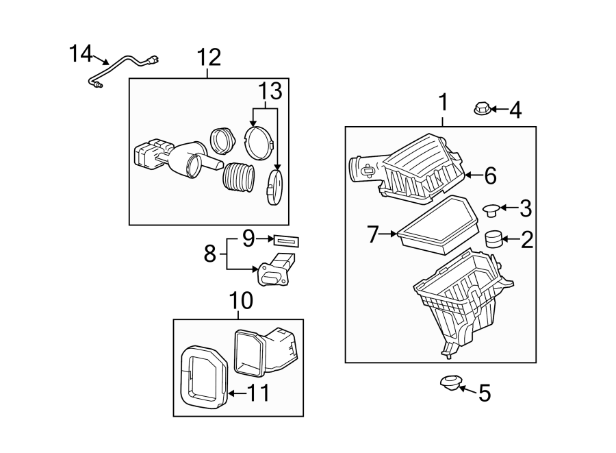 Diagram AIR INTAKE. for your 2018 Chevrolet Spark 1.4L Ecotec CVT LS Hatchback 