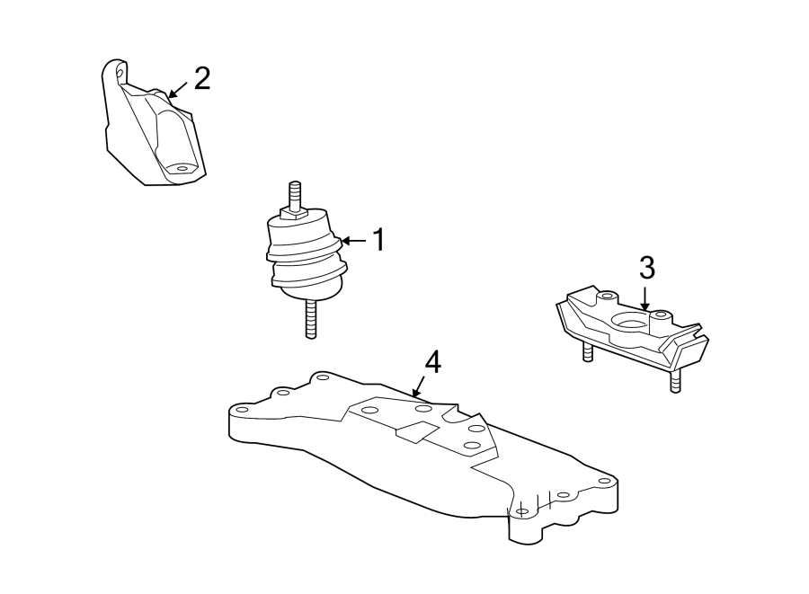 Diagram ENGINE & TRANS MOUNTING. for your 2011 GMC Sierra 2500 HD 6.0L Vortec V8 FLEX A/T 4WD SLT Crew Cab Pickup 