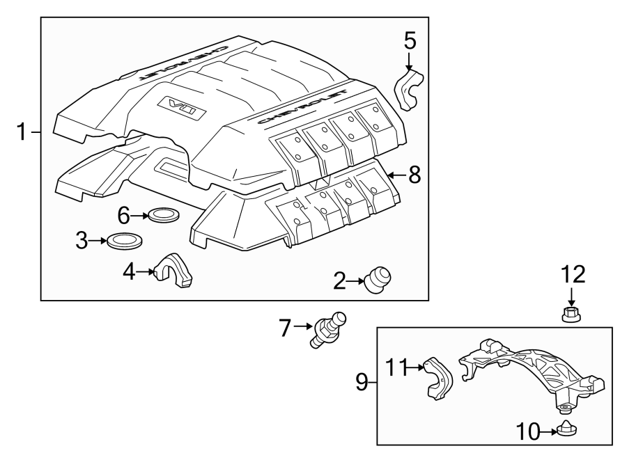 Diagram ENGINE APPEARANCE COVER. for your 2024 Chevrolet Blazer   