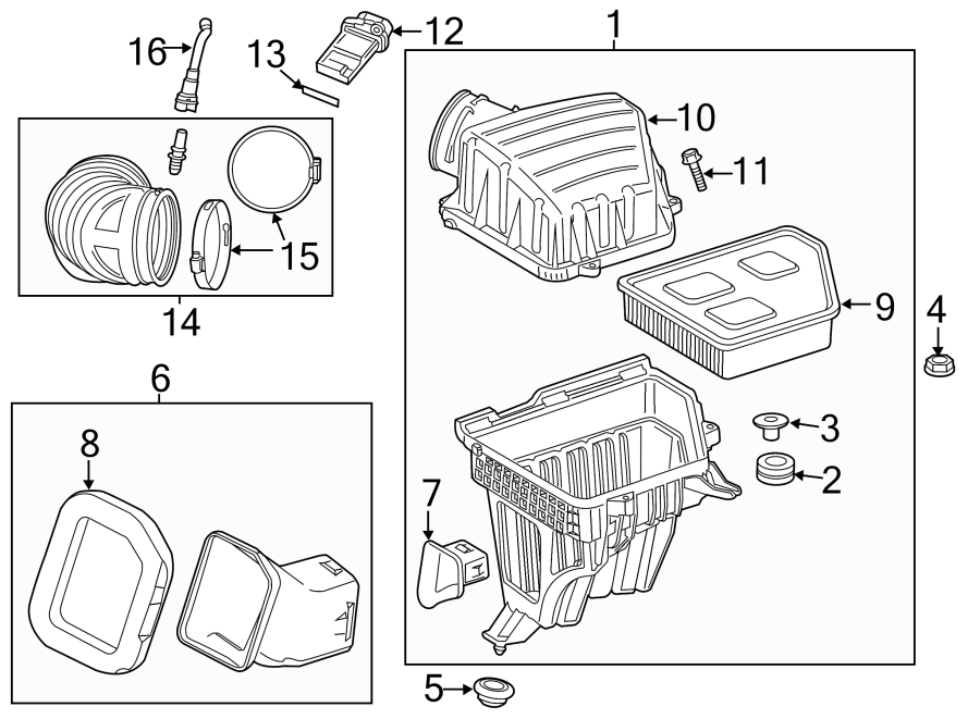 Diagram AIR INTAKE. for your 2012 Chevrolet Camaro   