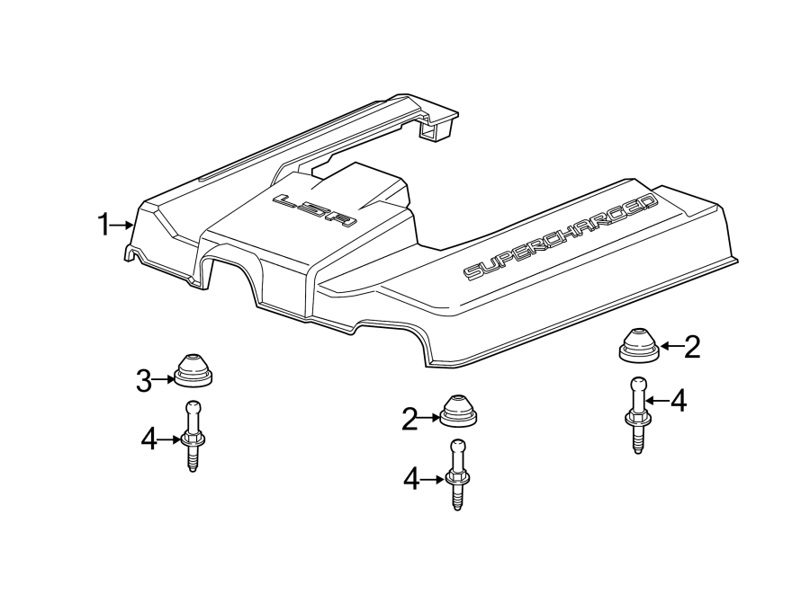 Diagram ENGINE APPEARANCE COVER. for your 2012 GMC Sierra 2500 HD 6.0L Vortec V8 FLEX A/T RWD SLE Extended Cab Pickup Fleetside 