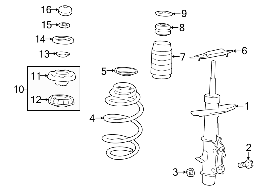 Diagram FRONT SUSPENSION. STRUTS & COMPONENTS. for your 2014 GMC Sierra 2500 HD 6.0L Vortec V8 CNG A/T 4WD WT Standard Cab Pickup 