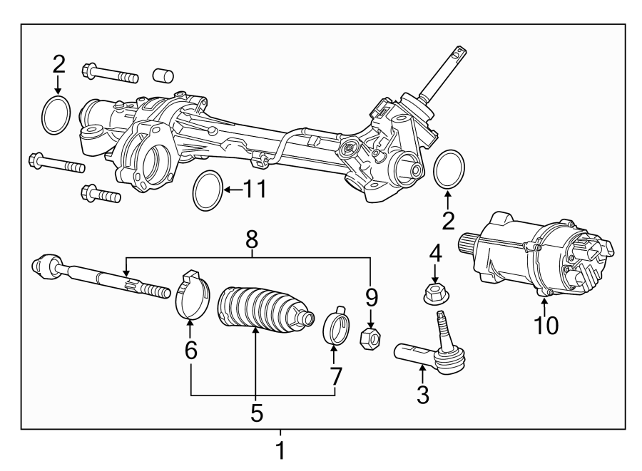 Diagram STEERING GEAR & LINKAGE. for your 2014 Chevrolet Camaro 3.6L V6 A/T LT Convertible 