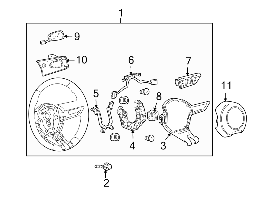 Diagram STEERING WHEEL & TRIM. for your 2014 Chevrolet Silverado   