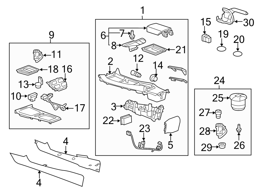 Diagram CENTER CONSOLE. for your Cadillac ATS  