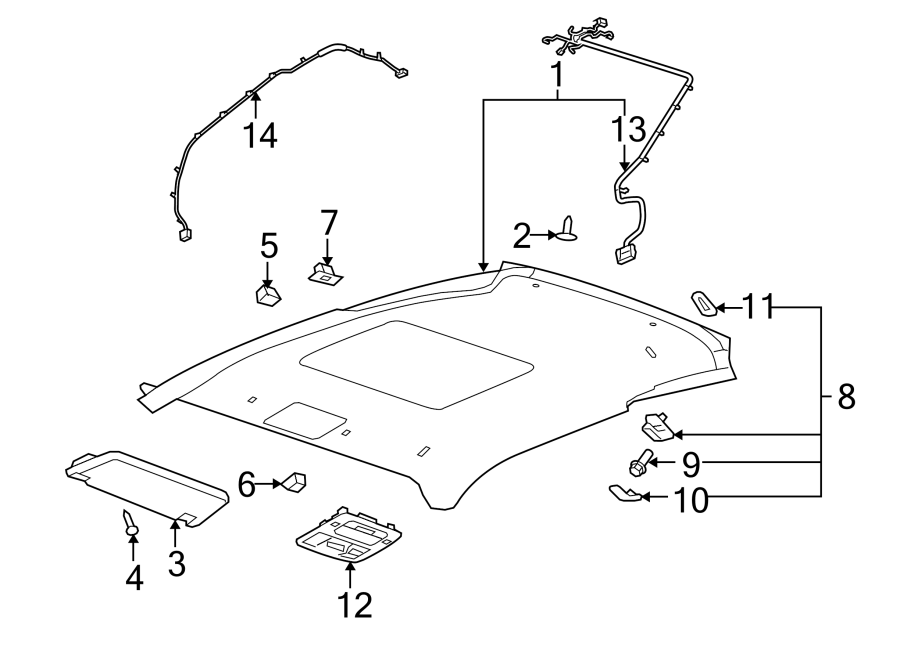 Diagram INTERIOR TRIM. for your 2016 Buick Enclave    