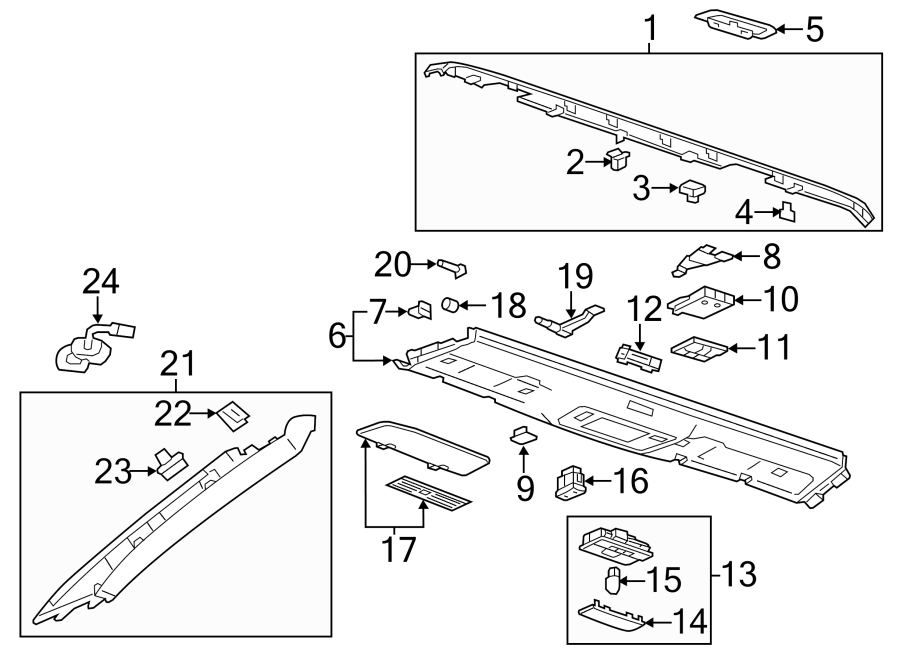 ROOF. INTERIOR TRIM. Diagram