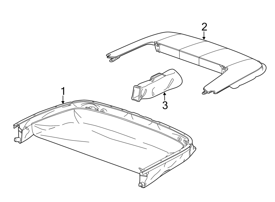 Diagram CONVERTIBLE/SOFT TOP. STOWAGE COMPARTMENT. for your 2002 Chevrolet Camaro   