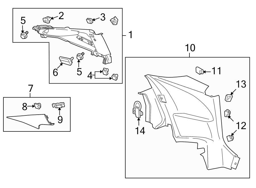 Diagram Quarter panel. Rear lamps. Interior trim. for your 2025 Chevrolet Corvette Z06 Convertible  