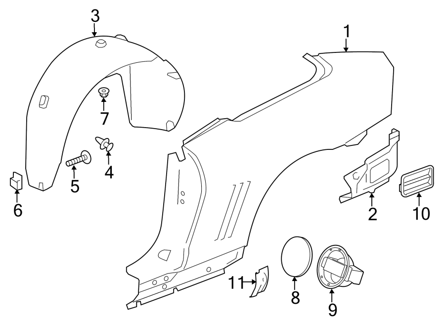 Diagram Restraint systems. Quarter panel & components. for your 2002 GMC Sierra 3500 6.6L Duramax V8 DIESEL M/T 4WD Base Crew Cab Pickup Fleetside 