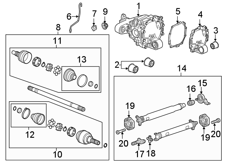 Diagram REAR SUSPENSION. AXLE & DIFFERENTIAL. for your Chevrolet Camaro  