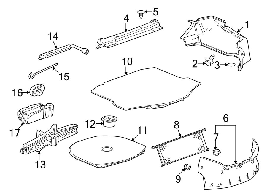 Diagram Rear body & floor. Interior trim. for your Cadillac ATS  