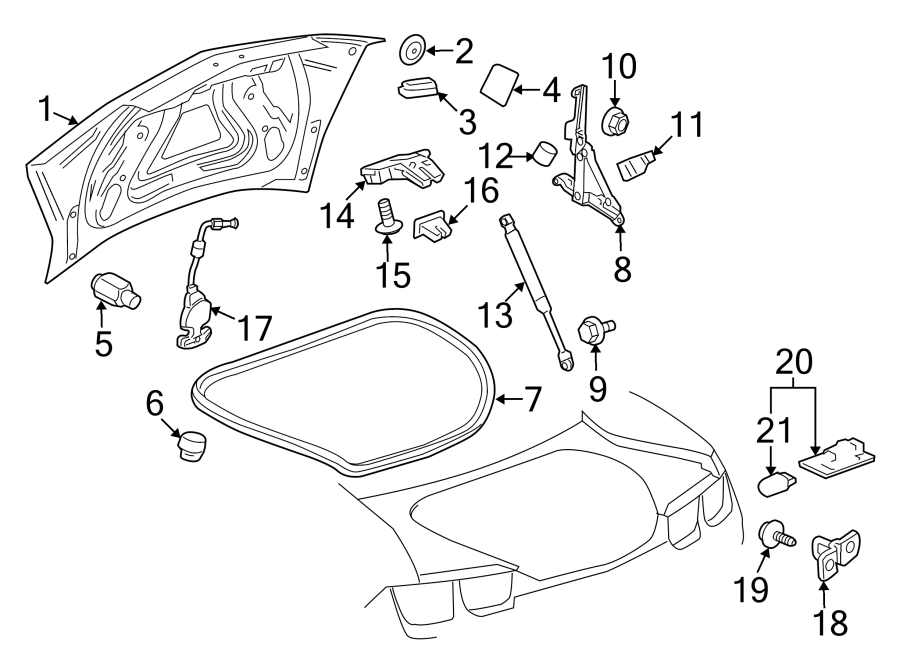 Diagram LID & COMPONENTS. for your 2016 Chevrolet Silverado 3500 HD LT Standard Cab Pickup  