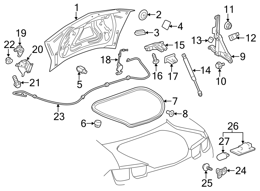 Diagram LID & COMPONENTS. for your 2015 Chevrolet Silverado 2500 HD WT Standard Cab Pickup  