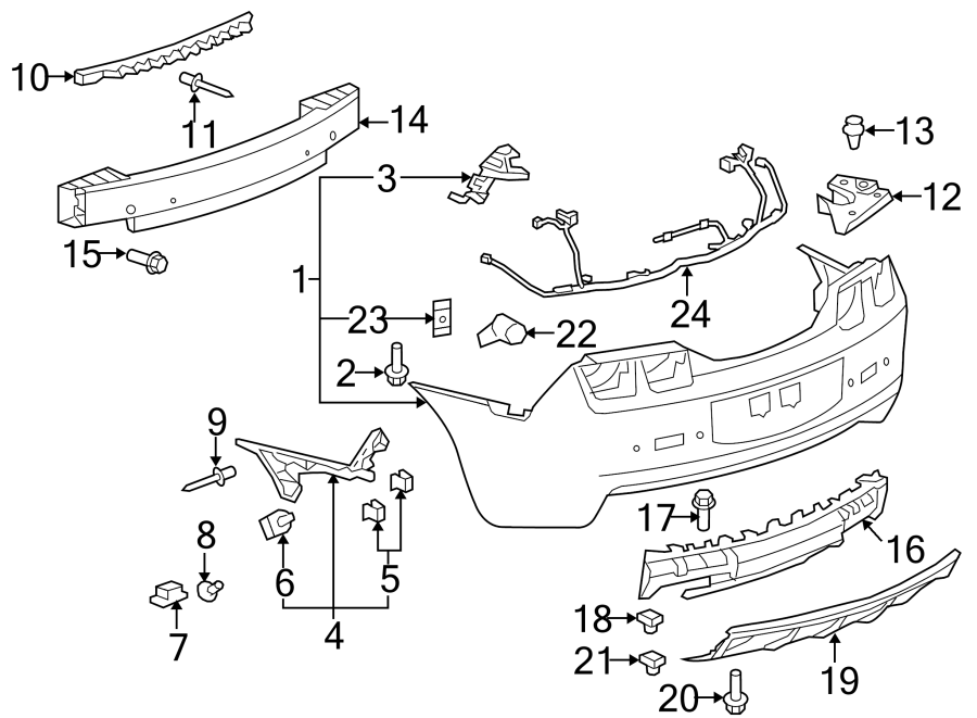 Diagram Rear bumper. Bumper & components. for your 1990 Buick Century   