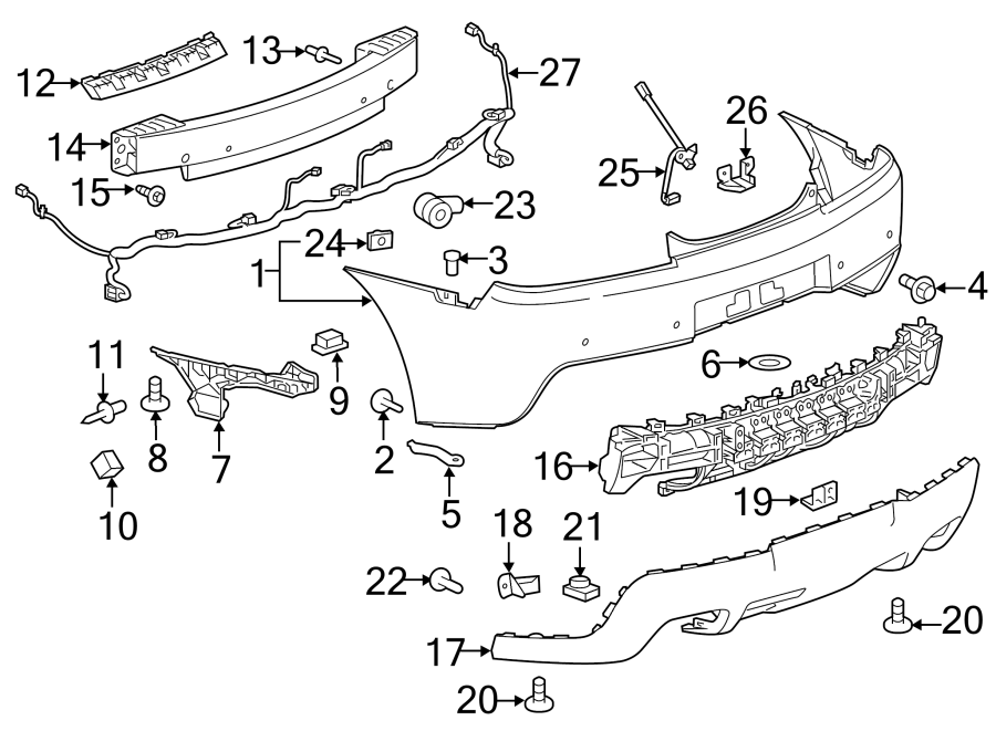 Diagram Rear bumper. Bumper & components. for your 2014 Chevrolet Spark   