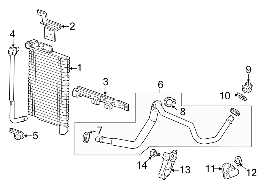 Diagram OIL COOLER. for your 2021 Chevrolet Camaro 6.2L V8 M/T SS Coupe 