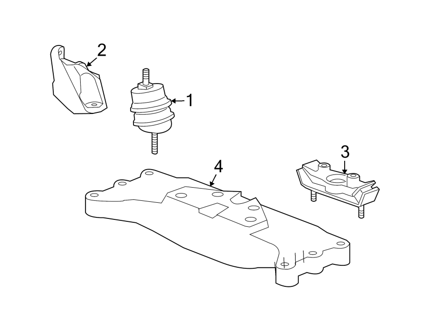 Diagram ENGINE & TRANS MOUNTING. for your 2011 GMC Sierra 2500 HD 6.0L Vortec V8 FLEX A/T 4WD SLT Crew Cab Pickup 