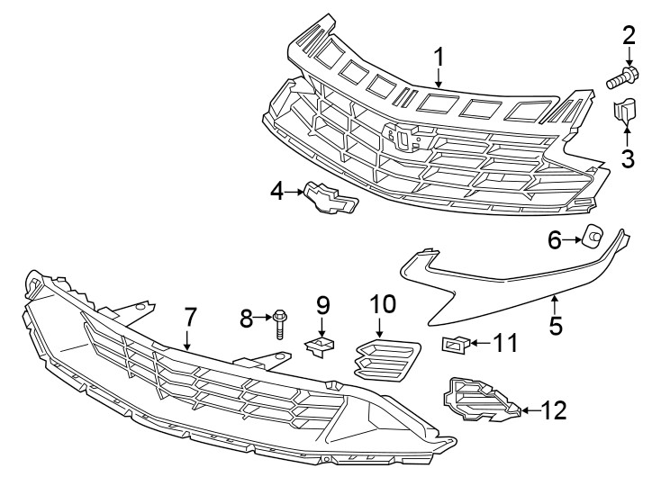 5Front bumper & grille. Instrument panel. Grille & components.https://images.simplepart.com/images/parts/motor/fullsize/CD16004.png