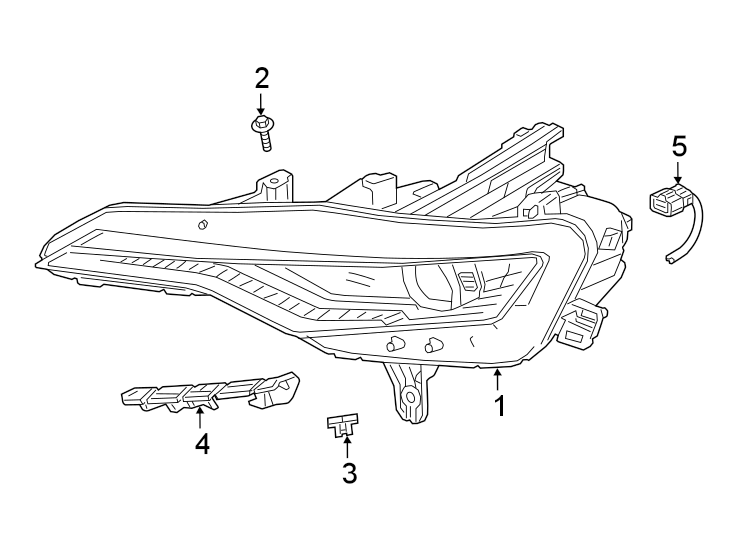 Diagram FRONT LAMPS. HEADLAMP COMPONENTS. for your 2019 Chevrolet Camaro 2.0L Ecotec M/T LT Coupe 