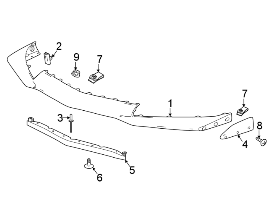 Diagram FRONT BUMPER & GRILLE. FRONT SPOILER. for your 2023 Chevrolet Camaro  ZL1 Convertible 