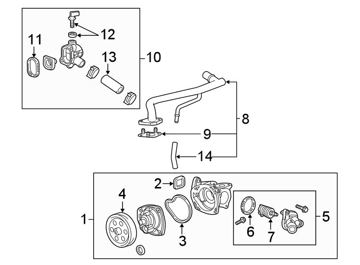 Diagram Water pump. for your 2018 Chevrolet Equinox LS Sport Utility  