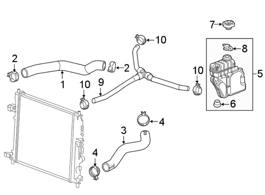 Diagram RADIATOR HOSES. for your 2004 Chevrolet Blazer   