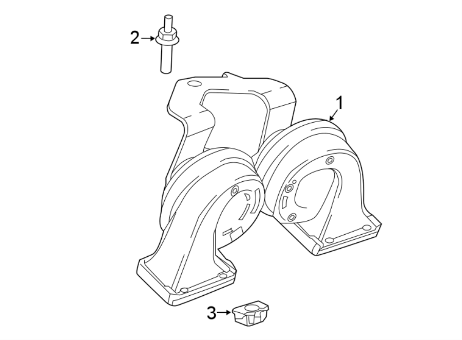 Diagram HORN. for your 2024 Cadillac XT4   