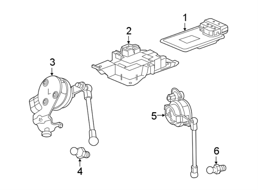 Diagram RIDE CONTROL COMPONENTS. for your 2020 Chevrolet Camaro 6.2L V8 A/T ZL1 Convertible 