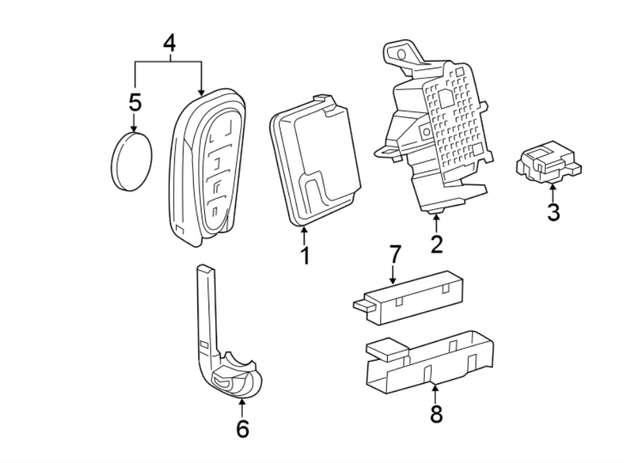 Diagram KEYLESS ENTRY COMPONENTS. for your 2006 Cadillac Escalade EXT   